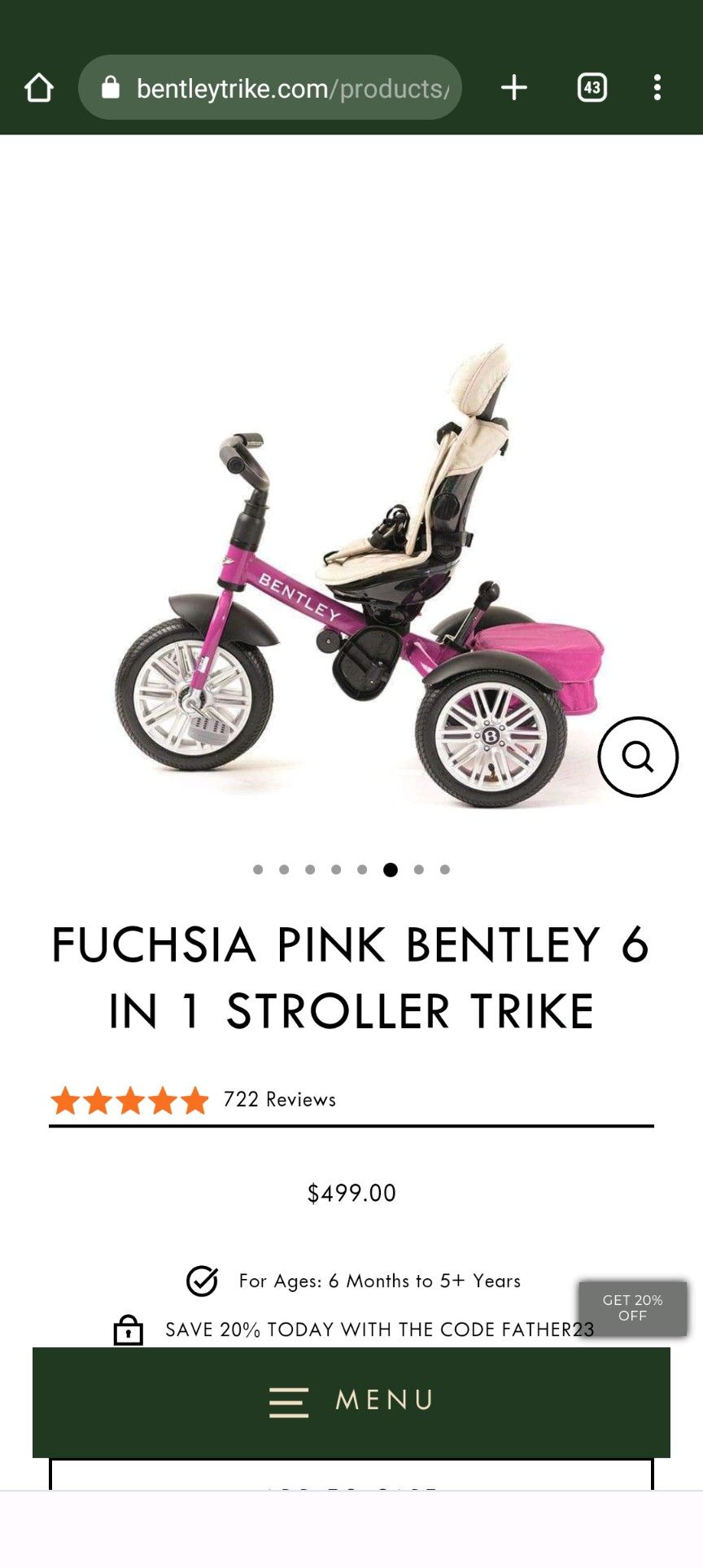 Bentley Baby Tricycle