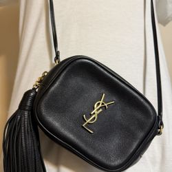 Saint Laurent Paris Nappa Blogger Mini Crossbody Handbag Black Leather 