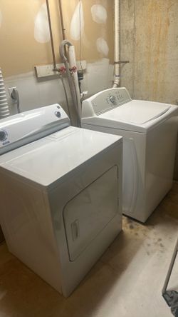 Washer and dryer set.