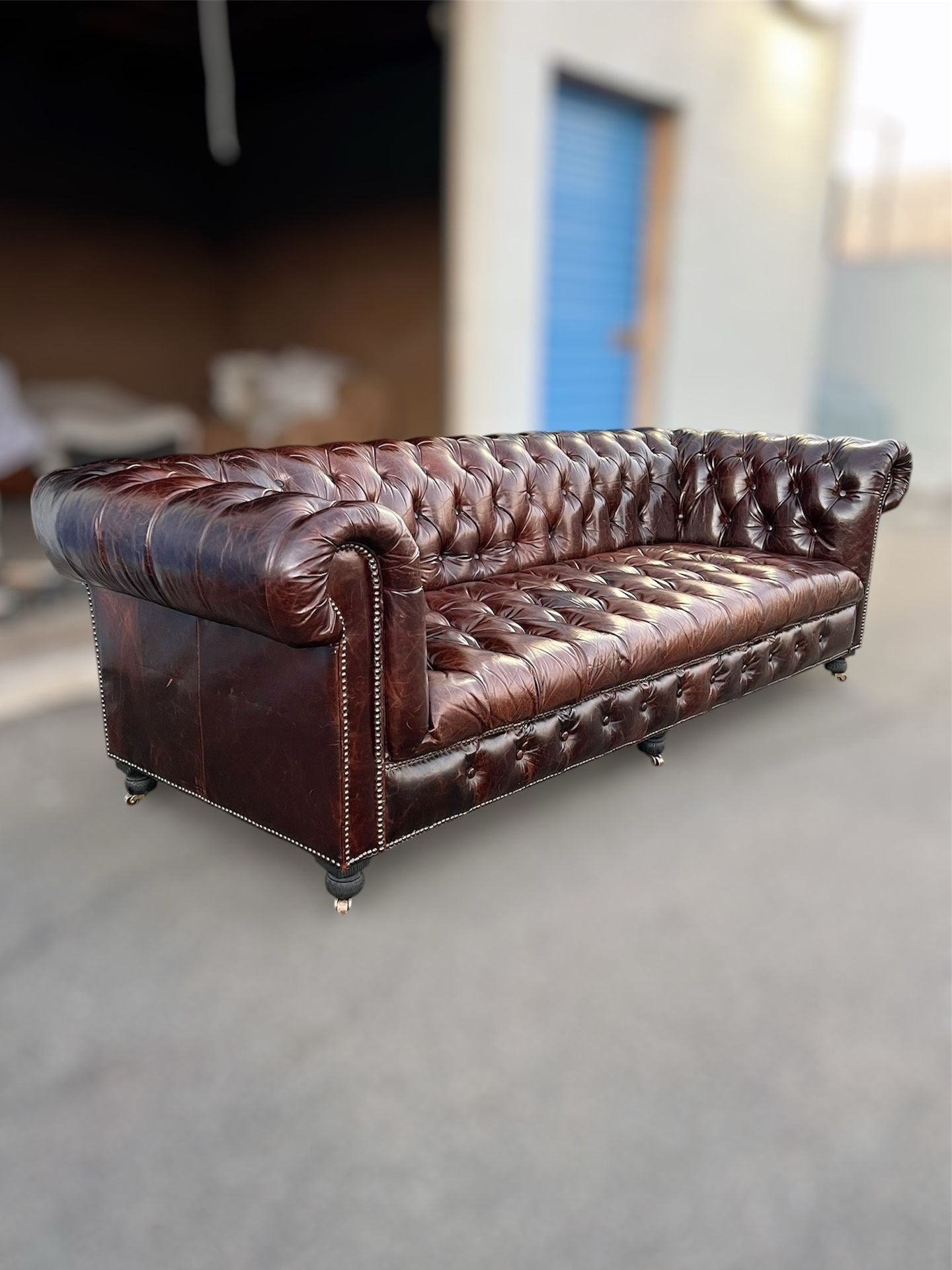 Restoration Hardware Cambridge Leather Sofa Delivery Available 