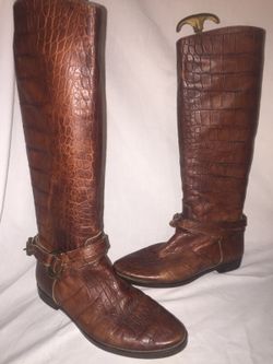 Snake skin raf'e leather boots size 7 made in Italy's