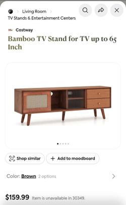 Brand New Costway Bamboo Tv stand / Drawer / cabinet