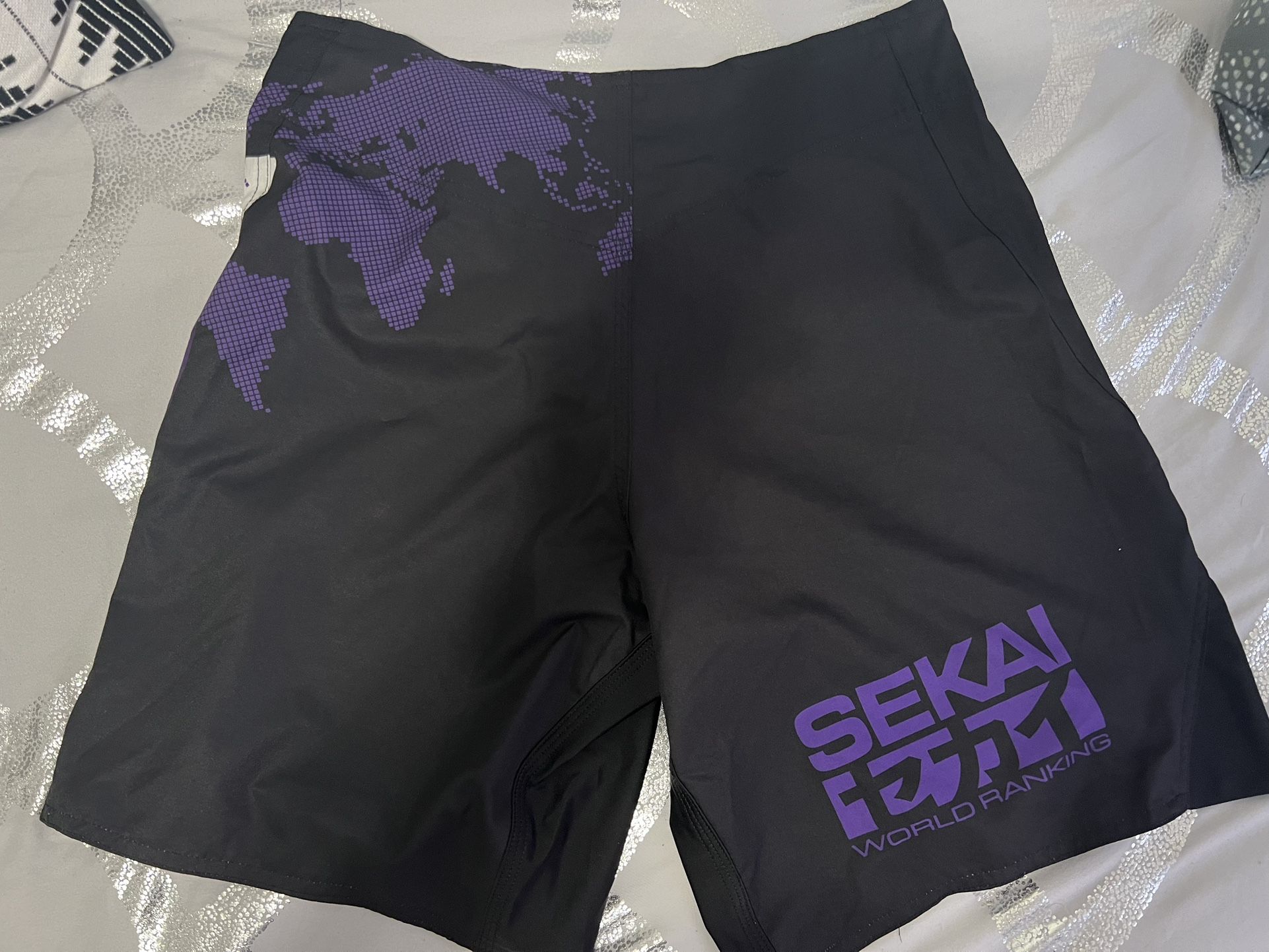 New Fuji Sekai IBJJF Purple Fight Shorts - Size 32