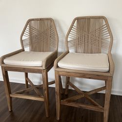 Woven Bar Stool Chairs (2)