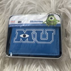 New in Tin Disney Pixar Monsters University Bi-Fold wallet