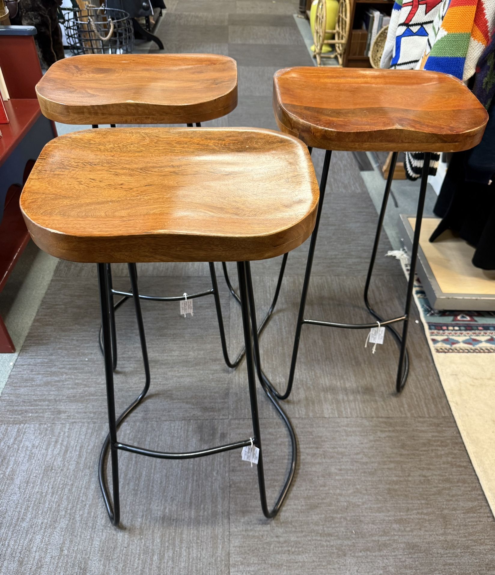 Wood and Metal Bar Stool (3) 30 Each