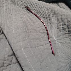 7" Purple Moissanite 5.5kt Set In Black Plated Sterling Silver 