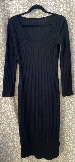Black ribbed long Dress
