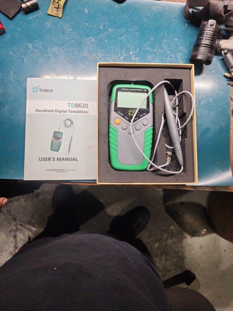 Handheld Tesla meter.