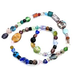 32” Strand Of Fancy Glass Beads