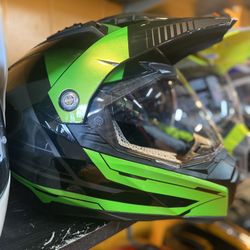 New Green Dual Sport Adventure Off Road Dirt Bike Helmet $120