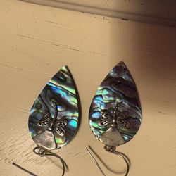 Abalone shell Dragonfly Earrings 
