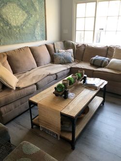 Tan/ Beige “L” Shaped Couch