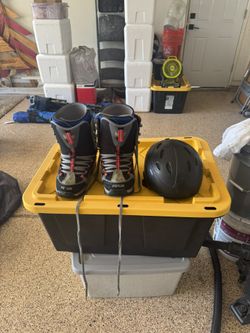 Snow Board Boots And Helmet