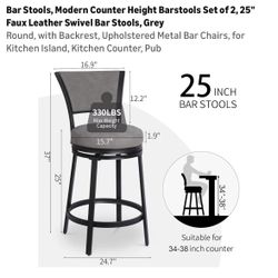 LAST CHANCE.. Brand New Set (2) Bar Stools