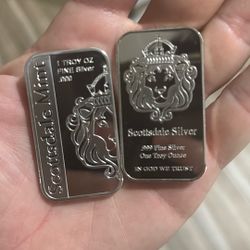 10x - 1oz Silver Bars Scottsdale Mint