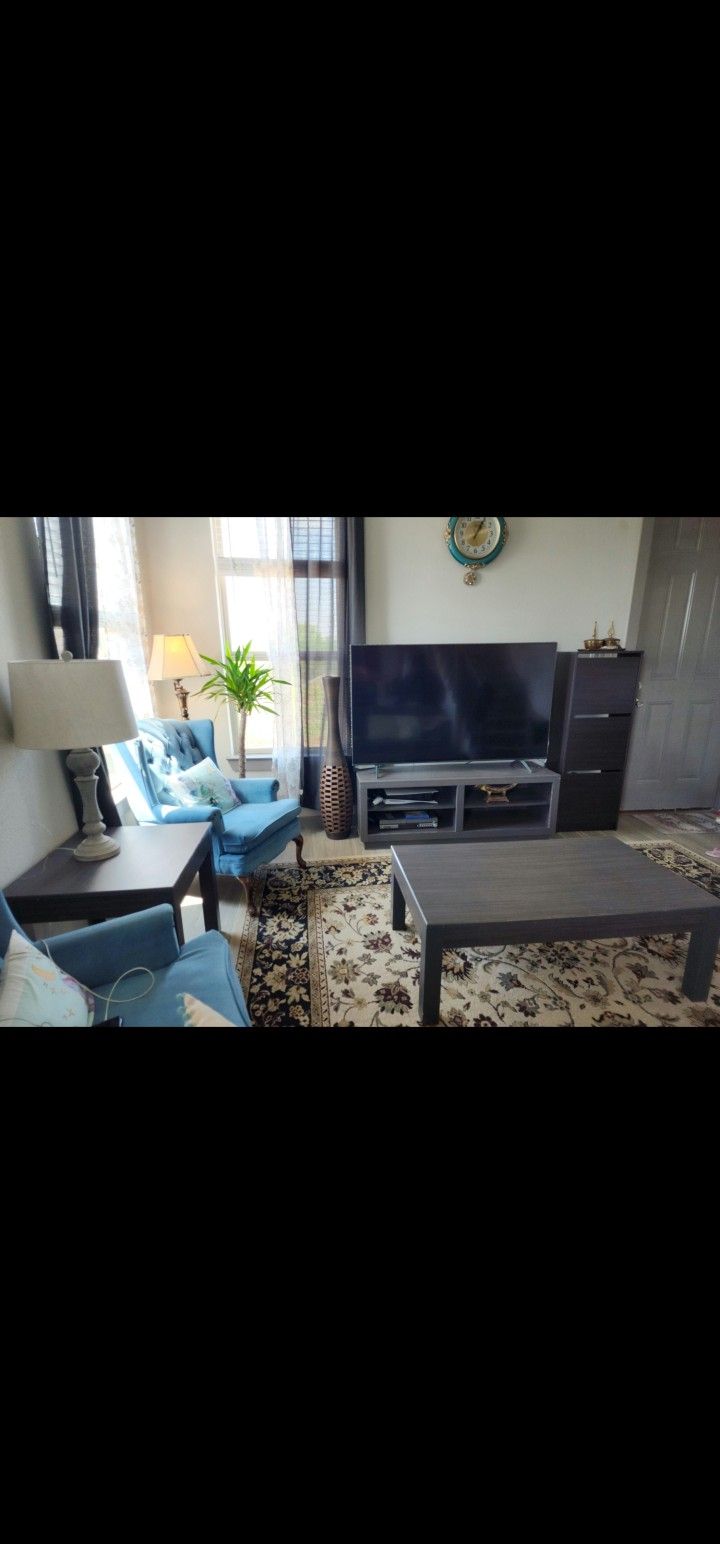 TV Console, Coffee Table and End Table Set 