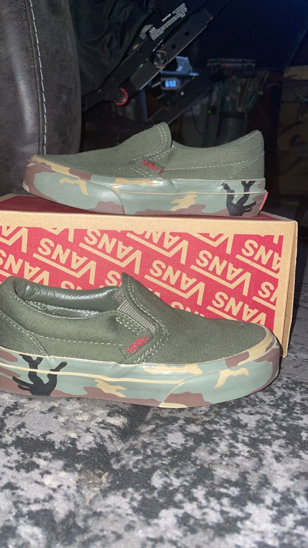 Camouflage Slip On Vans Size 11 In Kids