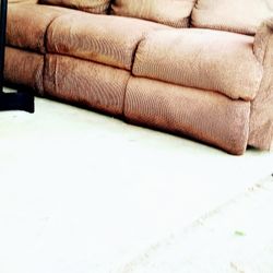 Light Brown LR Set With Loveseat That Lets Out Into A Bed 