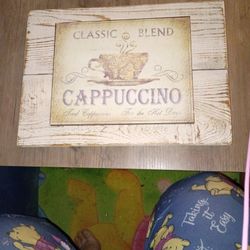 Wooden Cappuccino Sign