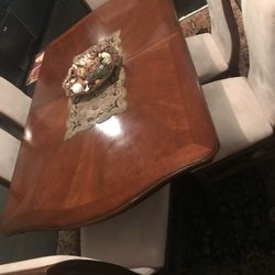 🍽️ Elegant Wood Dining Table Set – 6 Chairs