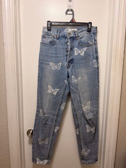 PacSun Butterfly Print High-Rise Jeans