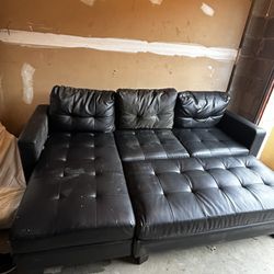 Black Sofa With Ottoman 