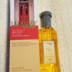Eau De Cologne Fragrances for Women 
Luxurys Version of Elizabeth Arden Red Door 
Please go to my page and see other items that I have listed thank yo