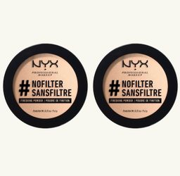 2 Pieces Of NYX #NOFILTER FINISHING SETTING POWDER Light Beige