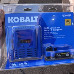Kobalt 24V 2.0 Starter Kit Battery And Charger
