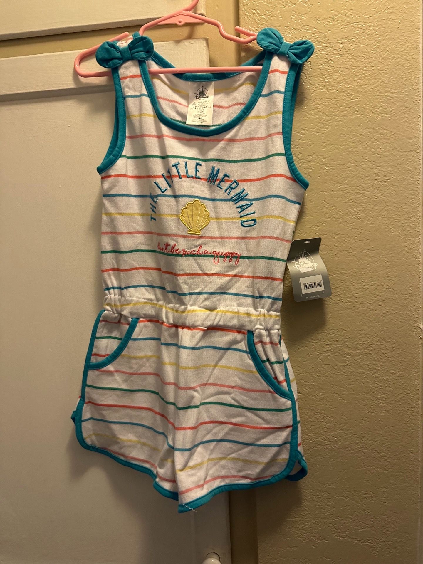 Disney The Little Mermaid Shorts Romper Size 5/6 Little Girls