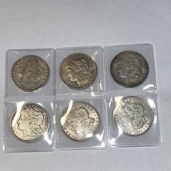 Silver Morgan dollar (6) 