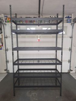 Metal Heavy-Duty Adjustable Garage Storage Shelving Unit Rack Black (48 in. W x 87 in. H x 18 in. D)