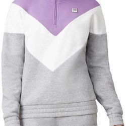NWT Fila Women's Ekanta 1/4 Zip: Grey, Lavender, White M, XS
