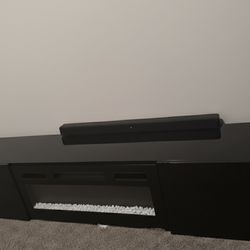 A Set Of Tv Console And 2 Shelves Stands 