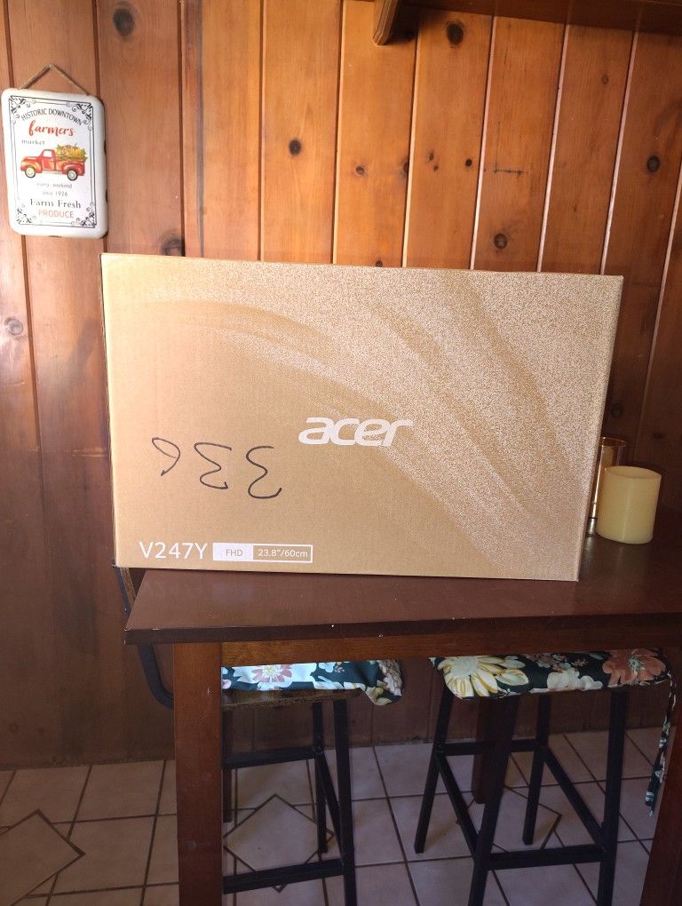 Acer V247Y Monitor is a 1080p monitor with a 1920 x 1080 resolution, 16:9 aspect ratio, and an LED display.monitor New In Box.  