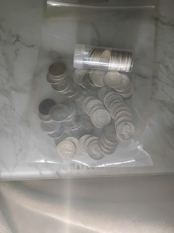 SILVER COINS 90 SILVER WASHINGTON QUARTERS $400 WORTH $550 OR MORE