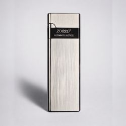ZORRO Slim Metal Lighter Silver Gray Butane Refillable Windproof Torch  NEW!