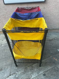 3-Bag Laundry Sorter with Metal Frame