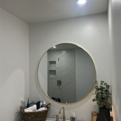 Mirror With Gold Trim 