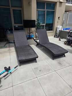 Wicker lounge chairs