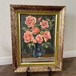 Framed Floral Painting with Gold Frame 14/18 inch 