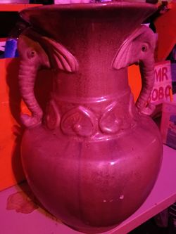 Ceramic Elephant Handle Vase