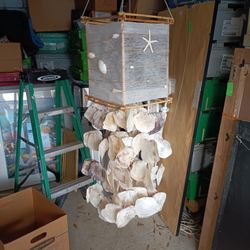 Huge 36" Tall Seashell Wind chime Chinese Lantern Top 12x12"