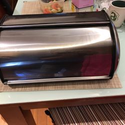 Slightly Used Stainless Steel Bread Box 
