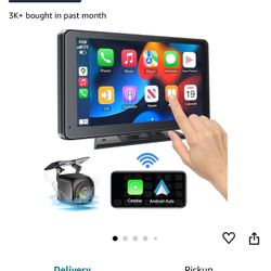 Portable Wireless Apple CarPlay and Android Auto Screen for Car, 7" HD