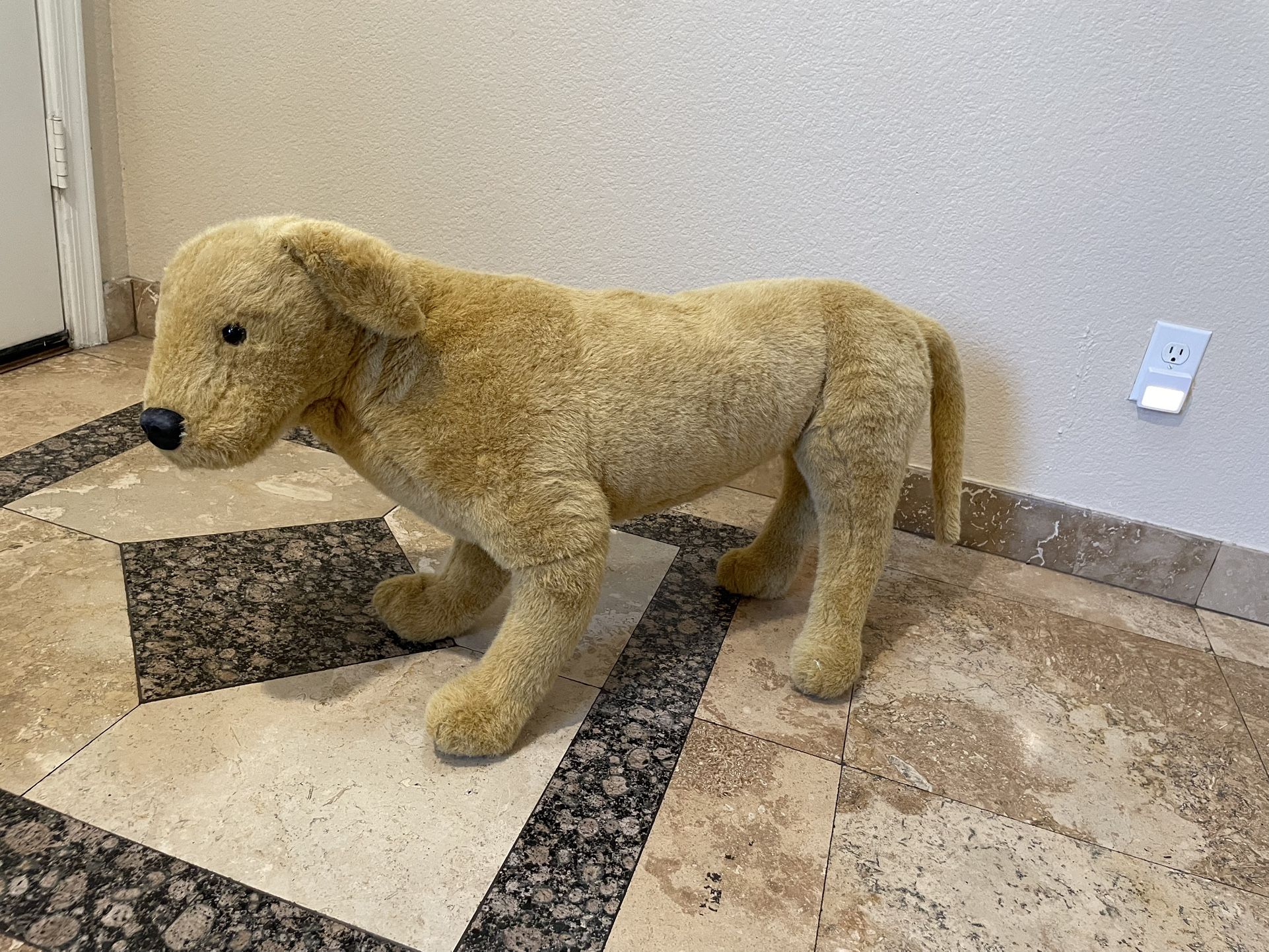 Standing large Golden Retriever stuffed animal