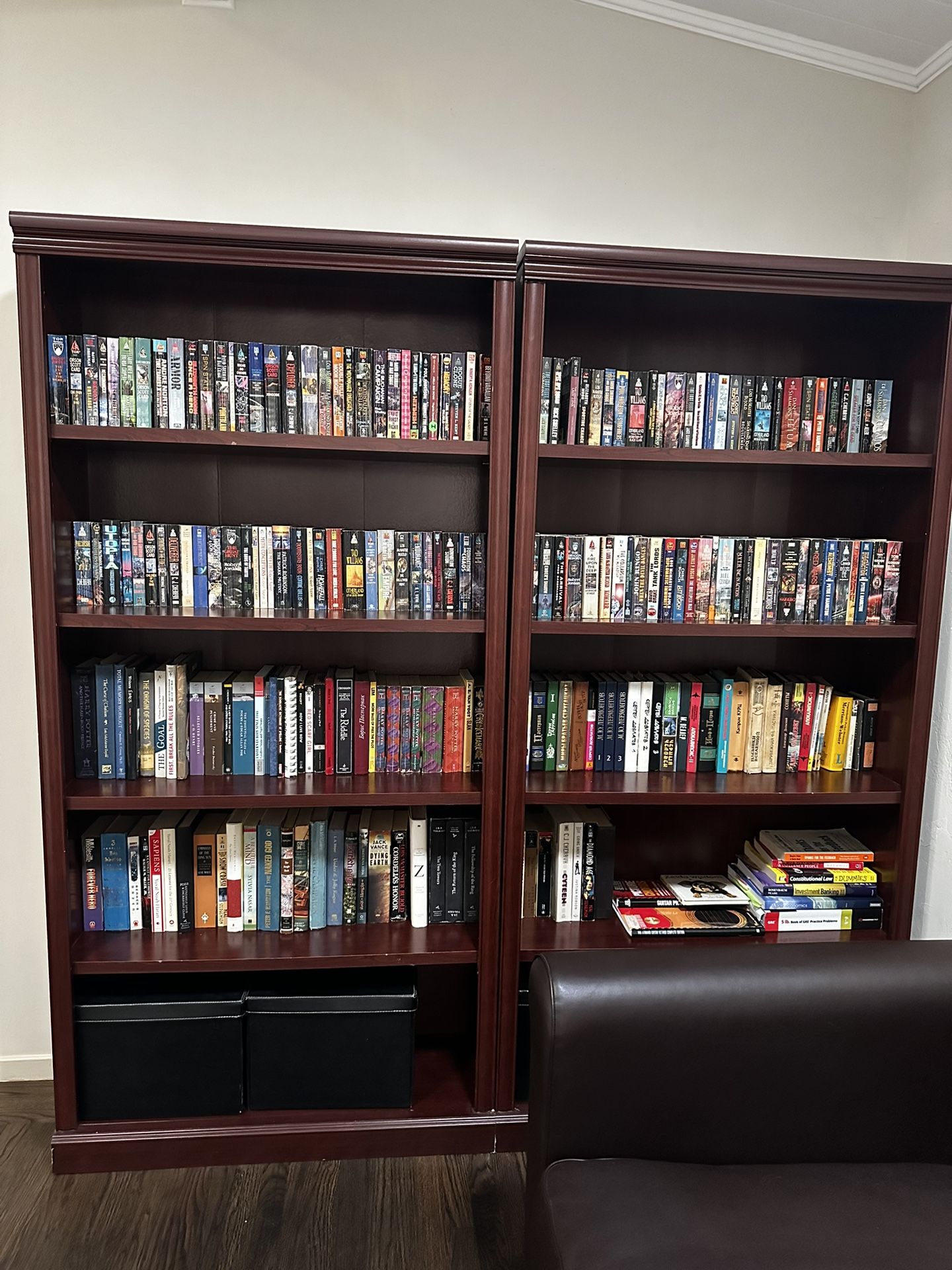 Two Classic Bookshelves 5 Tiers 