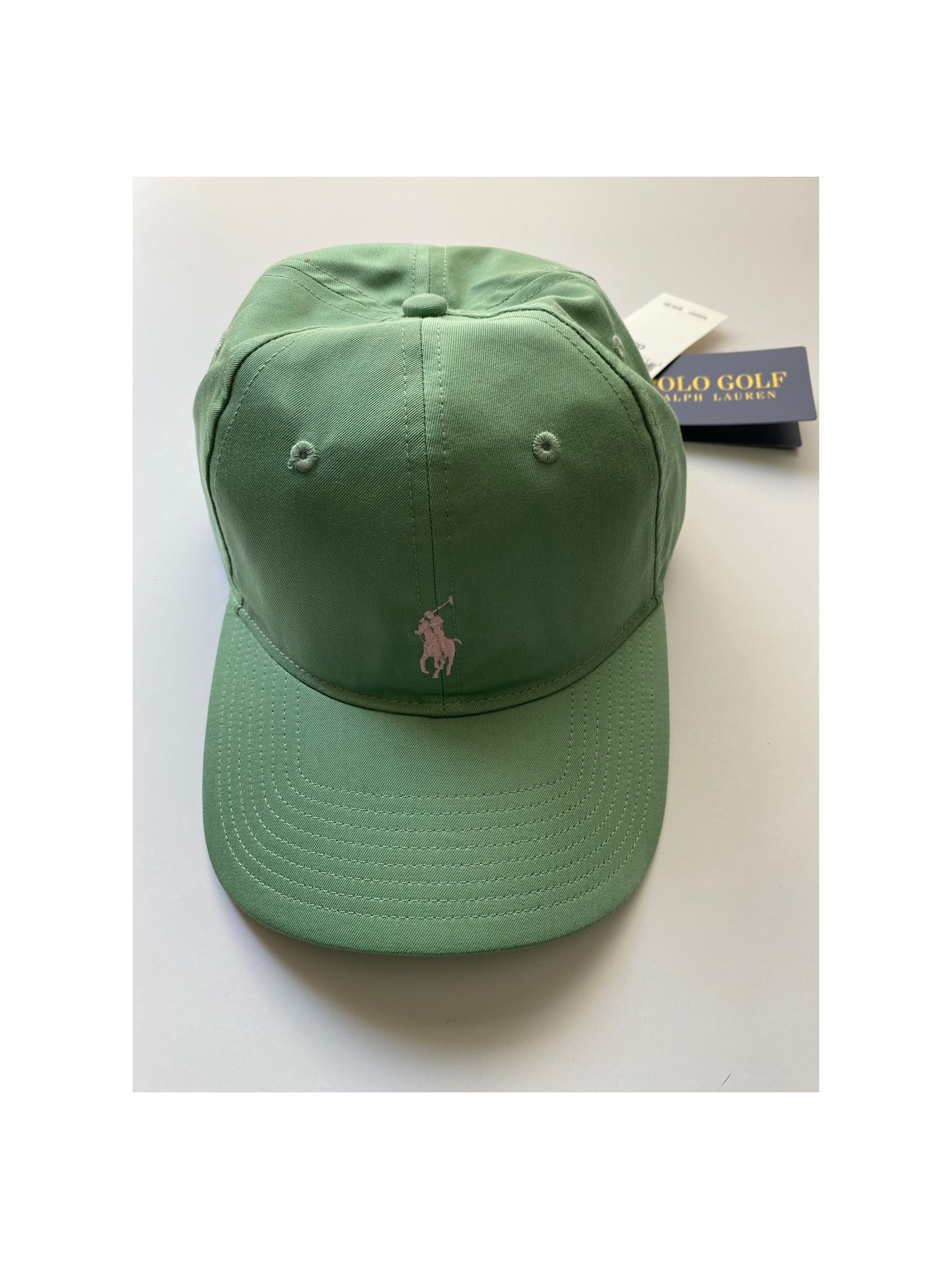 Polo Golf Ralph Lauren Green w pink Logo performance Cap New!