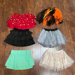 Set Of 6 Tutu Skirts Toddler Girls Sz 4T Christmas Halloween Everyday Outfits